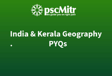 India And Kerala Geography Pyqs Part 1